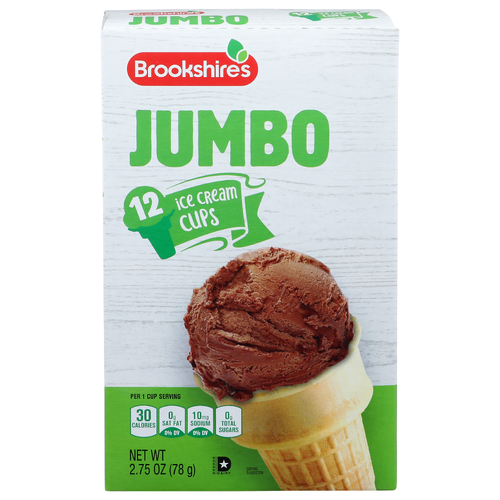 Brookshire's Jumbo Ice Cream Cups - 0.229 Ounce - 12 Count