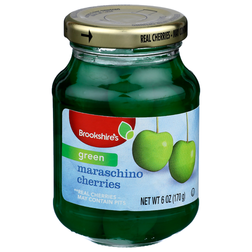 Brookshire's Green Maraschino Cherries - 6 Ounce