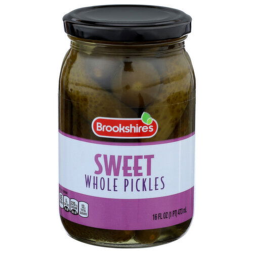 Brookshire's Sweet Whole Pickles - 16 Fluid Ounce