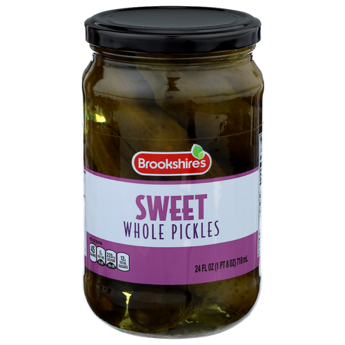 Brookshire's Sweet Whole Pickles - 24 Fluid Ounce
