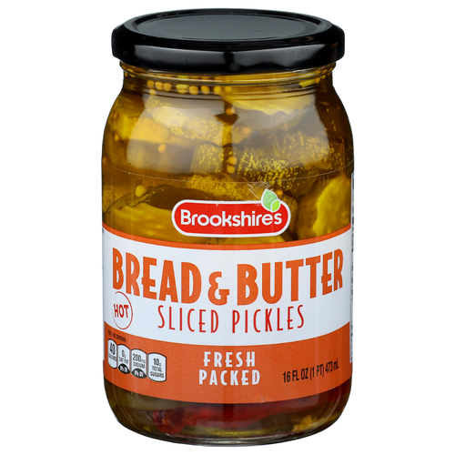 Brookshire's Bread & Butter Hot Sliced Pickles - 16 Fluid Ounce