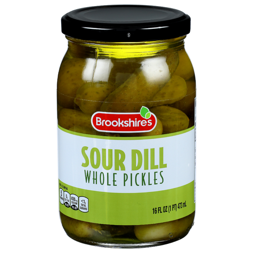 Brookshire's Sour Dill Whole Pickles - 16 Fluid Ounce