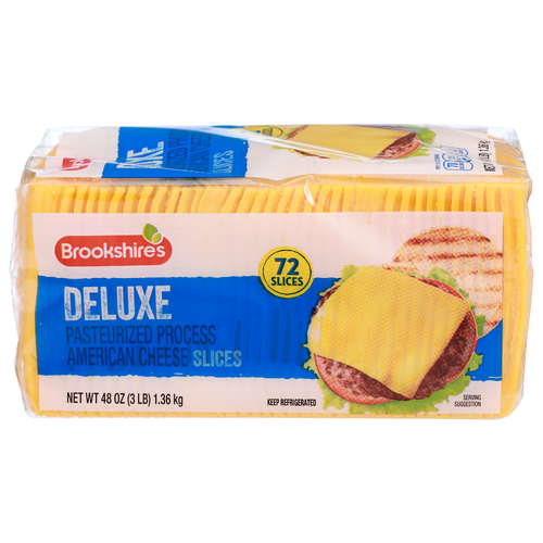 Brookshire's Pasteurized Process American Cheese Slices Deluxe - 0.667 Ounce - 72 Count
