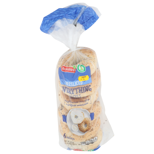 Brookshire's Presliced Everything Bagels - 3.333 Ounce - 6 Count