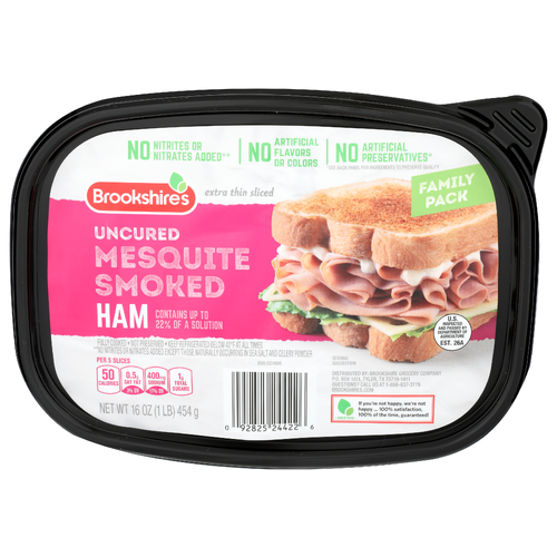 Brookshire's Extra Thin Sliced Uncured Mesquite Smoked Ham - 16 Ounce