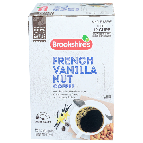 Brookshire's French Vanilla Nut Coffee Light Roast Single-Serve - 0.423 Ounce - 12 Count