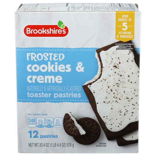Brookshire's Frosted Cookies & Crème Toaster Pastries - 1.7 Ounce - 12 Count