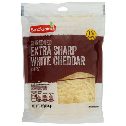 Brookshire's Shredded Extra Sharp White Cheddar Cheese - 7 Ounce