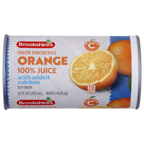 Brookshire's 100% Orange Juice Concentrate With Calcium - 12 Fluid Ounce