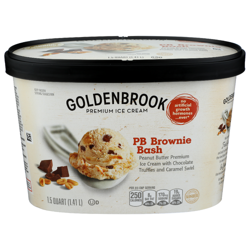 Goldenbrook Pb Brownie Bash Premium Ice Cream - 1.5 Quart