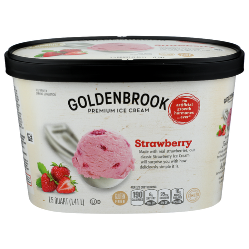 Goldenbrook Strawberry Premium Ice Cream - 1.5 Quart