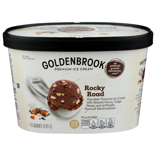 Goldenbrook Rocky Road Premium Ice Cream - 1.5 Quart