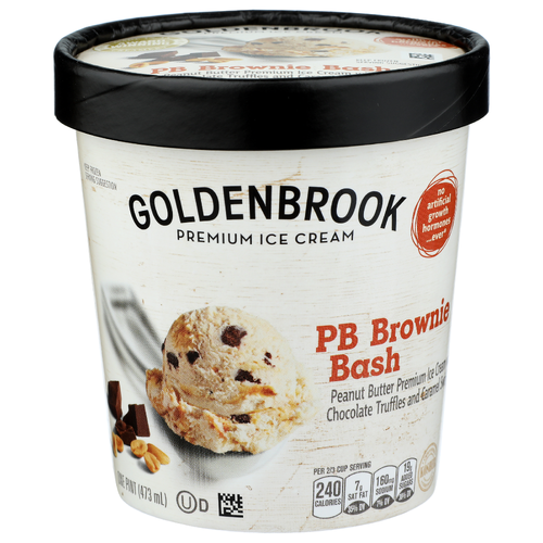 Goldenbrook Pb Brownie Bash Premium Ice Cream - 1 Pint