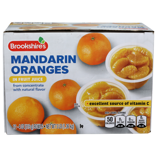 Brookshire's Mandarin Oranges In Fruit Juice Cups - 0.25 Pound - 12 Count