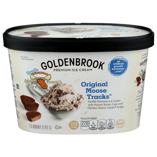 Goldenbrook Original Moose Tracks Premium Ice Cream - 1.5 Quart