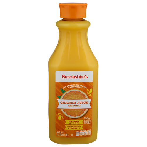 Brookshire's No Sugar Added Pulp Orange Juice - 46 Fluid Ounce