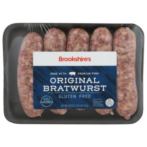 BROOKSHIRE's Gluten Free Original Bratwurst - 18 Ounce Image 1 of 4