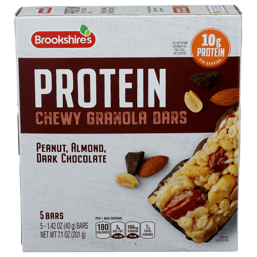 Brookshire's Peanut, Almond, Dark Chocolate Protein Chewy Granola Bars - 1.42 Ounce - 5 Count