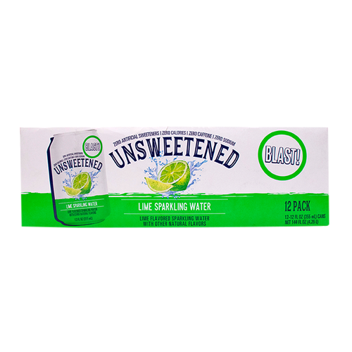 Brookshire's BLAST! Lime Sparkling Water - 12 Count