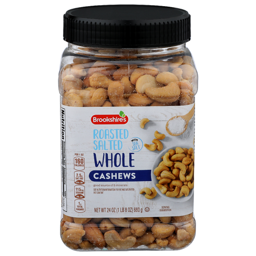 Brookshire's Roasted Salted Whole Cashews - 24 Ounce