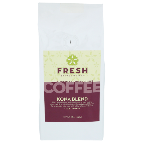 Brookshire's Kona Blend Light Roast Fresh By Ground Coffee - 12 Ounce