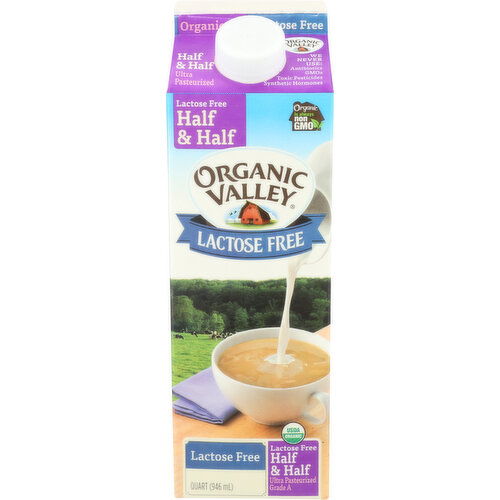 Organic Valley Half and Half Lactose Free - 1 Quart
