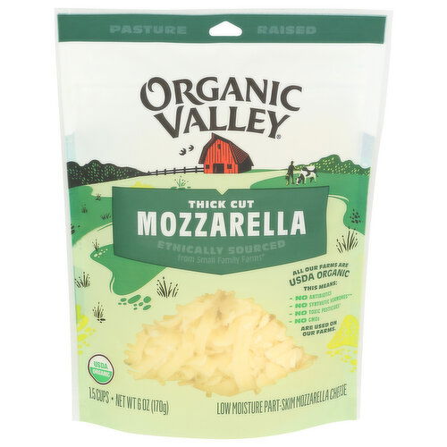 ORGANIC VALLEY Italian 3 Cheese Thick Cut Shredded Blend - 6 Ounce