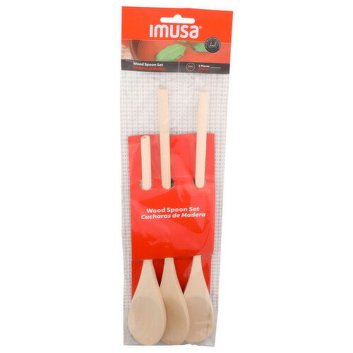 Imusa Wood Spoon Set - 3 Count