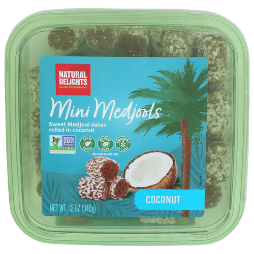 BARD VALLEY NATURAL DELIGHTS Coconut Mini Medjool Dates - 12 Ounce