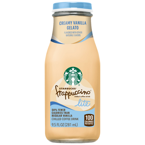 Starbucks Frappuccino Chilled Coffee Drink Lite Creamy Vanilla Gelato - 9.5 Fluid Ounce