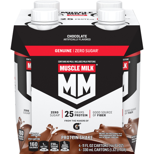 Muscle Milk Genuine Zero Sugar Protein Shake Chocolate Artificially Flavored - 44 Fluid Ounce