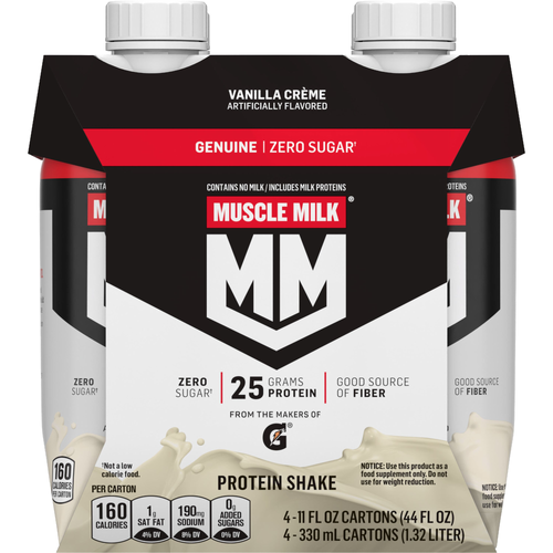 Muscle Milk Genuine Zero Sugar Protein Shake Vanilla Creme Artificially Flavored - 44 Fluid Ounce