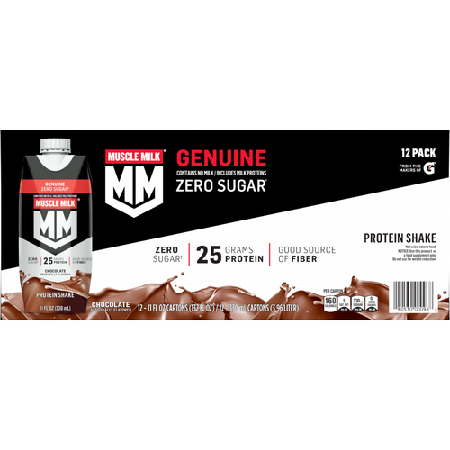 Muscle Milk Genuine Non-Dairy Protein Shake Chocolate Artificially Flavored Carton - 132 Fluid Ounce