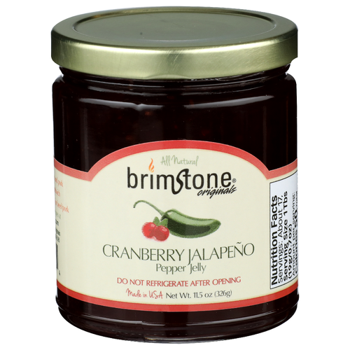 BRIMSTONE ORIGINALS Cranberry Jalapeno Pepper Jelly - 11.5 Ounce