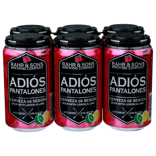 RAHR & SONS Brewing Company Beer With Lemon & Lime Adios Pantalones - 6 Count Image 1 of 2