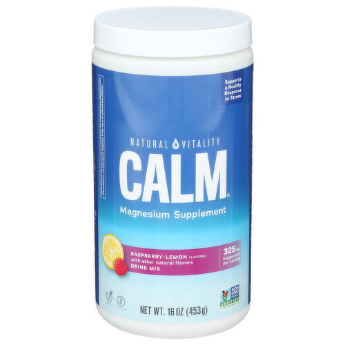 NATURAL VITALITY Raspberry Lemon Powder Calm Magnesium - 16 Ounce