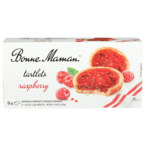 Bonne Maman Raspberry Individually Wrapped Tartlets - 0.529 Ounce - 9 Count