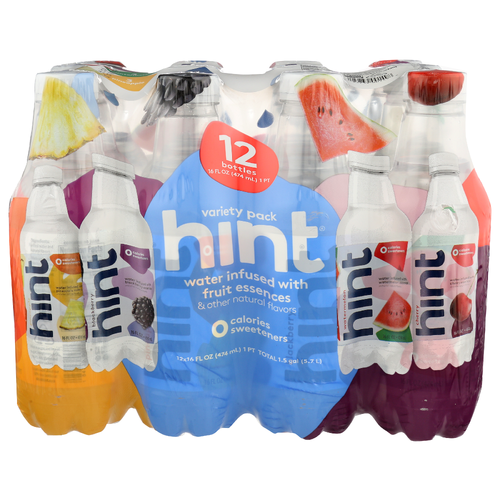 Hint Water Flavored Blackberry, Watermelon, Pineapple & Cherry - 16 Fluid Ounce - 12 Count