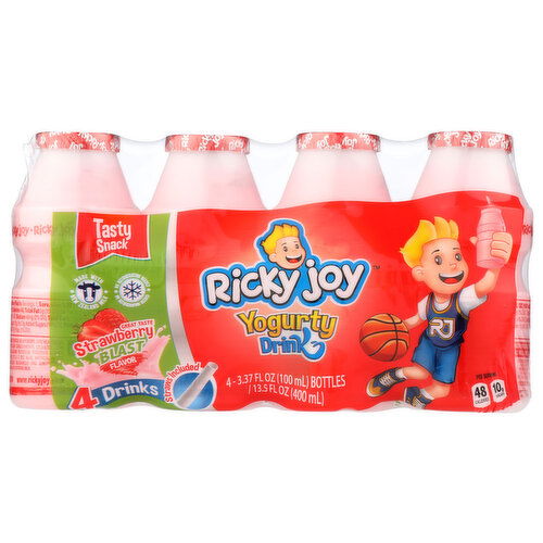 Ricky Joy Drink Ygrty Strwbry Blst 4PK - 3.375 Fluid Ounce - 4 Count Image 1 of 2