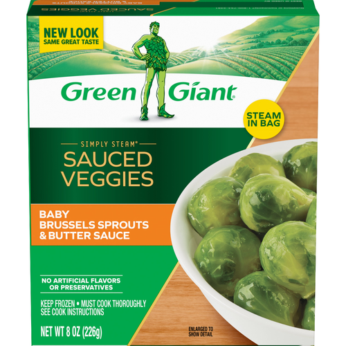 Green Giant Simply Steam Sauced Veggies, Baby Brussels Sprouts & Butter Sauce - 8 Ounce