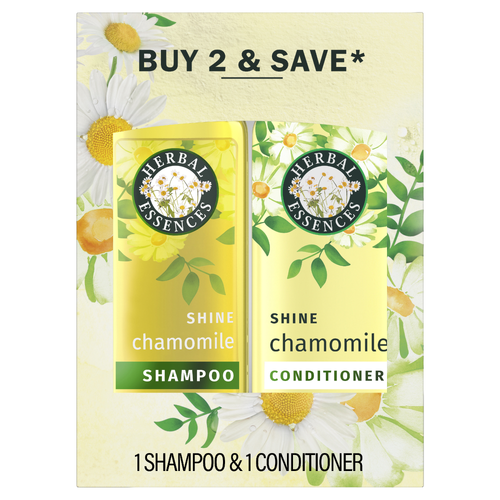 Herbal Essences Shine Collection Chamomile Shampoo And Conditioner Set, , Shines Smooths Hair, Mineral Oil Free - 1 Kit