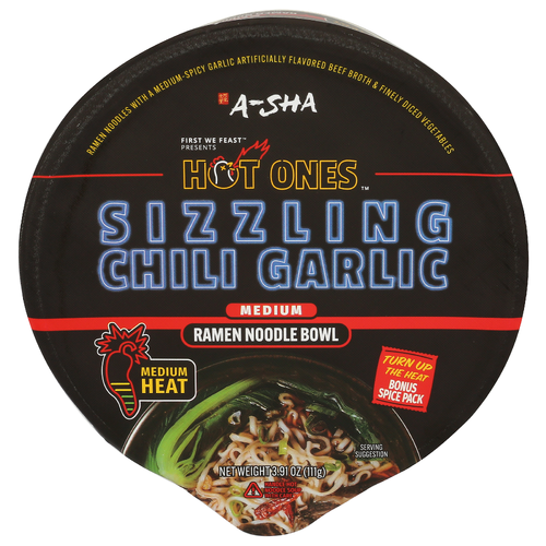 A-SHA Sizzling Chili Garlic X Hot Ones Ramen Noodle Soup - 3.91 Ounce Image 1 of 4
