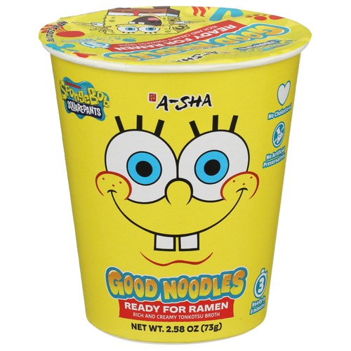 A-SHA Tonkotsu Spongebob Good Noodles Ready For Ramen - 2.58 Ounce