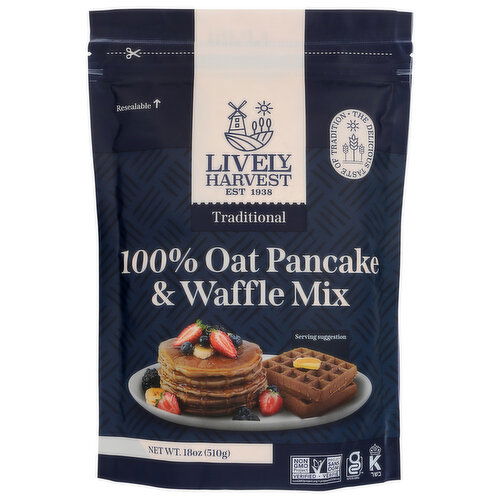 Lively Harvest Traditional Oat Pancake & Waffle Mix - 18 Ounce Image 1 of 2