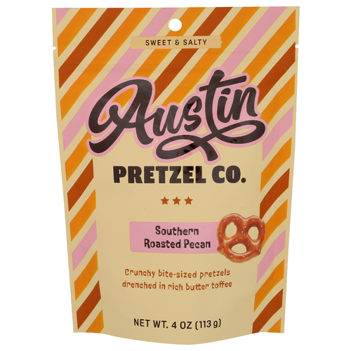 AUSTIN PRETZEL CO. Southern Roasted Pecan Sweet & Salty Pretzels - 4 Ounce
