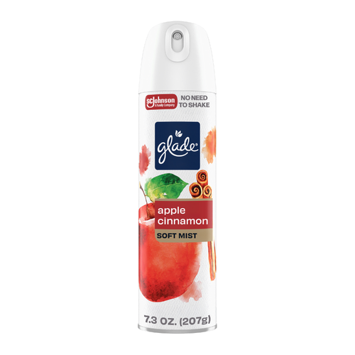 Glade Soft Mist Odor Fighting Aerosol Air Freshener, Apple Cinnamon - 7.3 Ounce