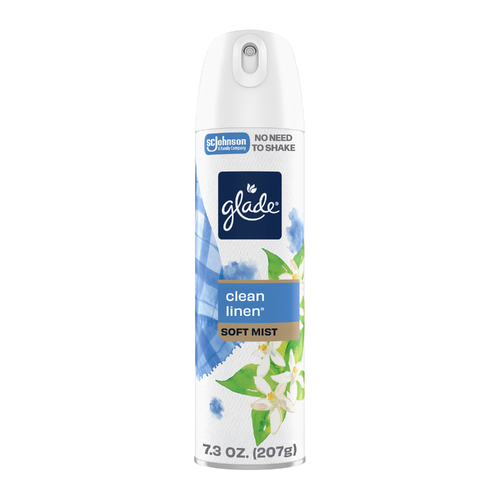 Glade Soft Mist Odor Fighting Aerosol Air Freshener, Clean Linen - 7.3 Ounce