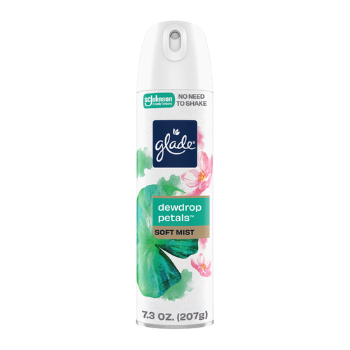 Glade Soft Mist Odor Fighting Aerosol Air Freshener, Dewdrop Petals - 7.3 Ounce