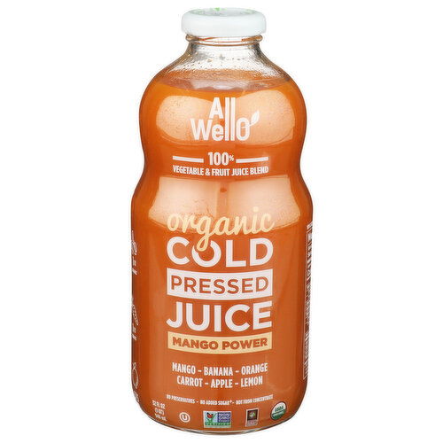 Allwello Organic Mango Power Cold-Pressed Juice - 32 Fluid Ounce Image 1 of 4
