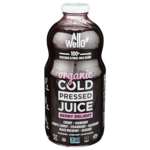 Allwello Organic Cold-Pressed Berry Delight Juice - 32 Fluid Ounce Image 1 of 4
